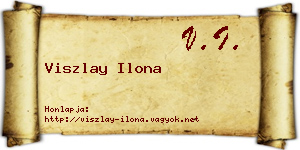 Viszlay Ilona névjegykártya